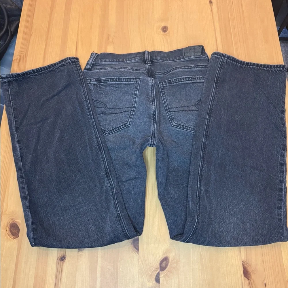 American Eagle Outfitters Black Stovepipe Leg Strigid Jeans 00 - Picture 4 of 5